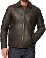 Men's New Black/Brown Lambskin Leather Classic Open Bottom Jacket Motorcycle Vintage Racing Jacket - 图片 2