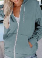 Women's Full Zip Up Hoodie Long Sleeve Hooded Sweatshirts Pockets Jacket Coat for Women - 图片 2