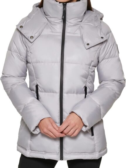Women Heavy Weight Stand Collar Down Puffer Jacket
