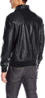 Men's Faux Leather Bomber Jacket - 图片 2