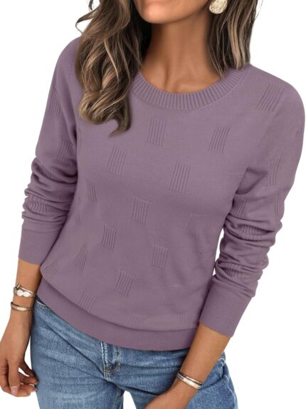 Womens Sweaters Fall Fashion  Lightweight Long Sleeve Knit Pullover Casual Trendy Tops Winter Clothes
