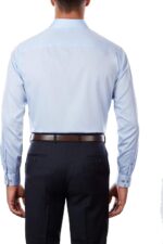 Men Regular Fit Non Iron Herringbone Spread Collar Dress Shirt - 图片 2