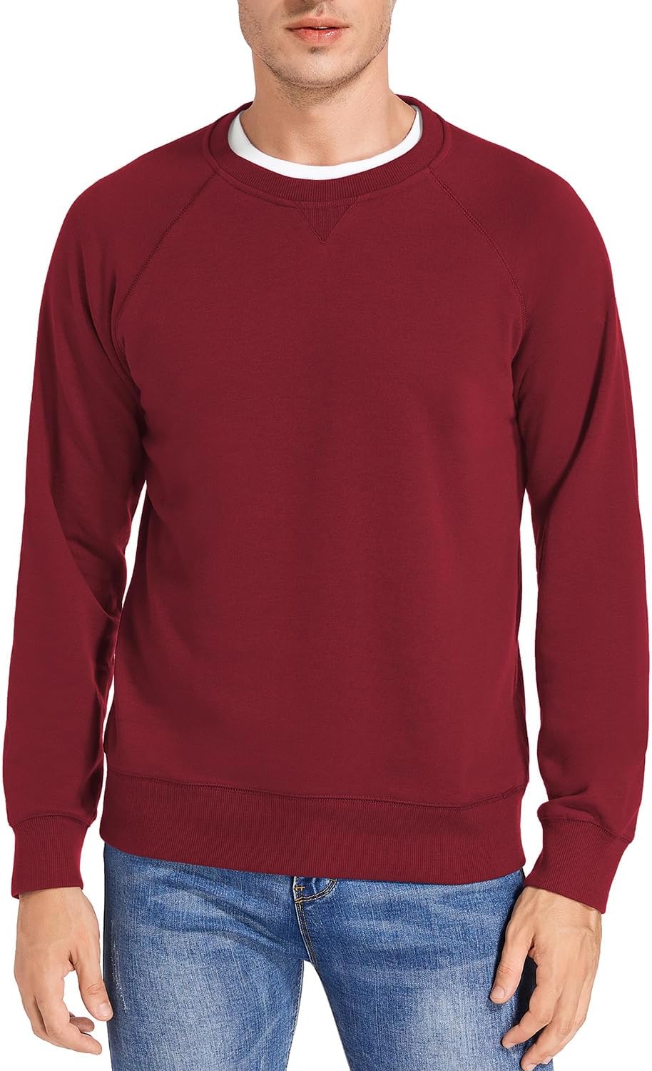 71nUoTLonKL._AC_SL1500_.jpg Men's Casual Cotton-blend French Terry Crewneck Sweatshirt - 图片 1