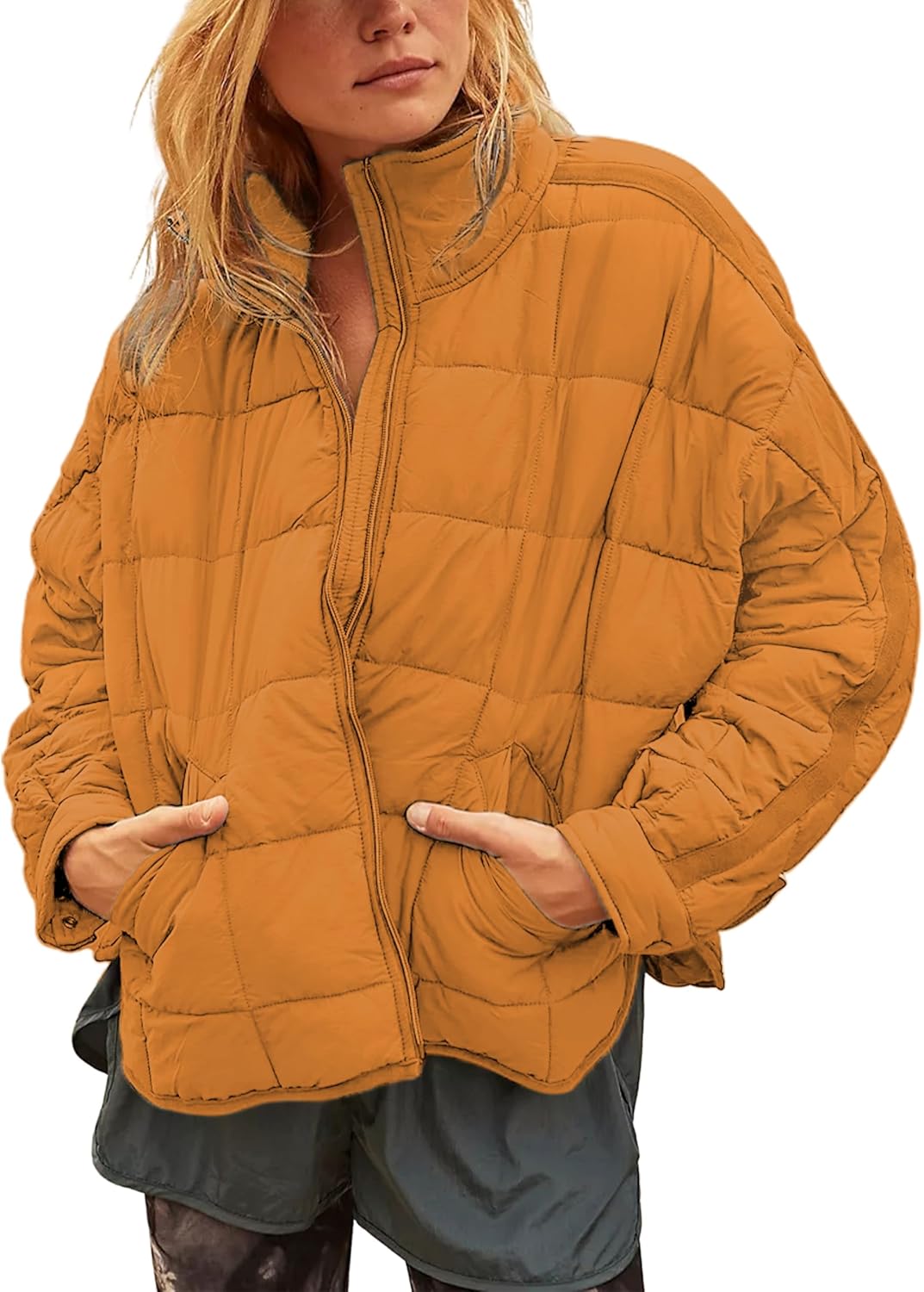 81LFN-SwnNL._AC_SL1500_.jpg Women Packable Puffer Jacket Long Sleeve Full Zip Lightweight Quilted Coat - 图片 1