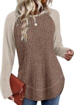 Long Sleeve Shirts for Women Fall Sweaters  Lightweight Casual Tunic Tops Loose Fit Winter Clothing S-2XL - 图片 2